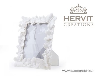 Hervit - Portafoto in Porcellana con Farfalle