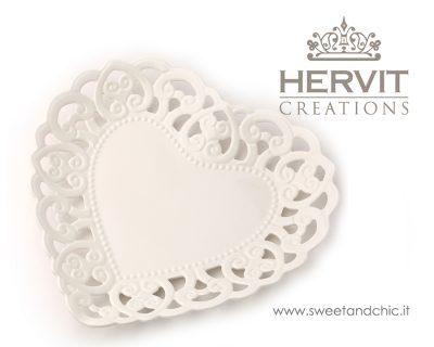 Hervit - Piatto Cuore Porcellana Traforata