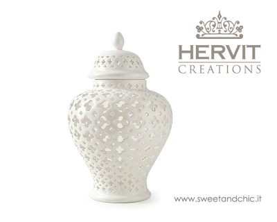 Hervit - Anfora Potiche Porcellana Traforata M