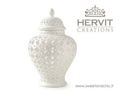 Hervit - Anfora Potiche Porcellana Traforata L