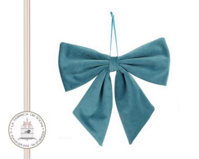 Fiocco velluto Avio - Albero di Natale