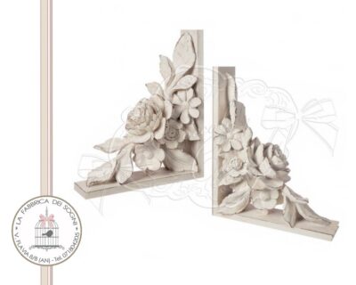 Set 2 Reggilibri con Fiori in resina