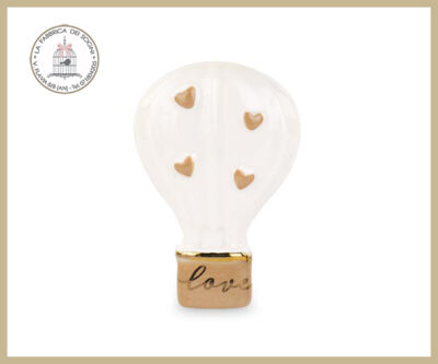 Magnete Mongolfiera in Porcellana Beige