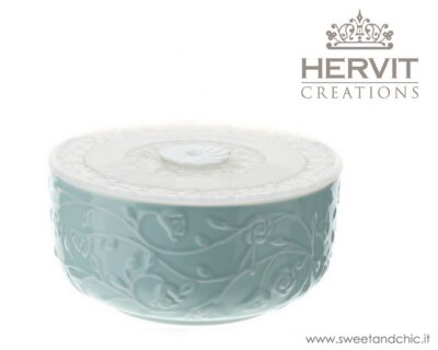 Hervit - Contenitore Porcellana Roselline Celeste