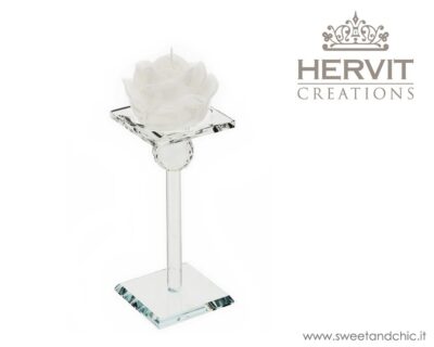Hervit – Portacandela Cristallo con candela 20cm