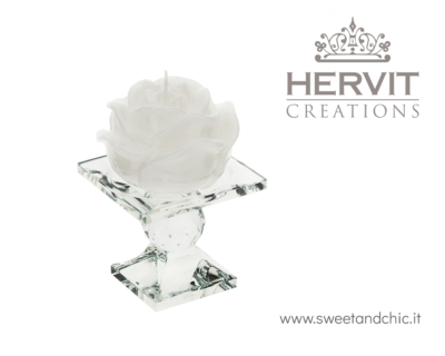 Hervit – Portacandela Cristallo con candela 8,5cm