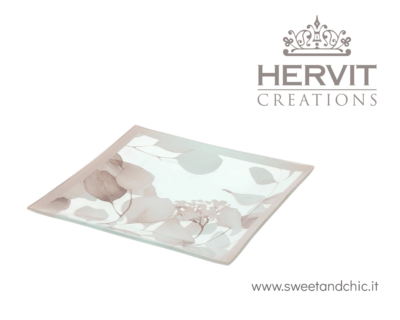 Hervit – Piatto in vetro Botanic rosa