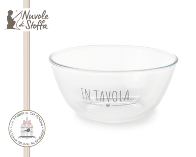 Ciotola grande in vetro di Nuvole di Stoffa