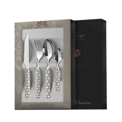 Neva servizio posate cuoricini tortora 3