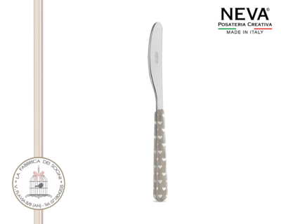 Neva Posate – Spalmino Acciaio Inossidabile Cuoricini tortora