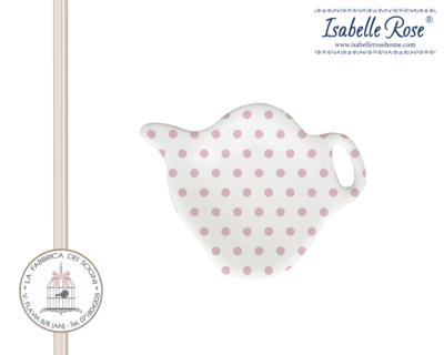 Portafiltro da tè in porcellana a pois rosa di Isabelle Rose