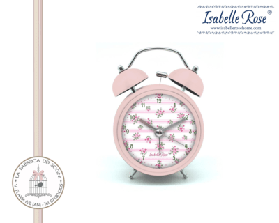 Sveglia vintage a strisce rosa di Isabelle Rose
