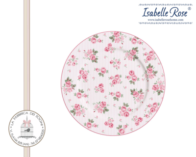 Piatto da dolce in porcellana con rose della linea Lucy di Isabelle Rose