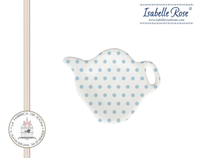 Porta filtro da tè in porcellana con pois celesti di Isabelle Rose