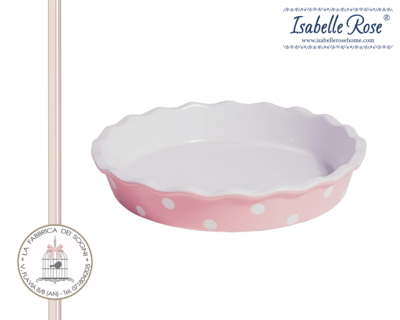 Tortiera in ceramica rosa a pois di Isabelle Rose