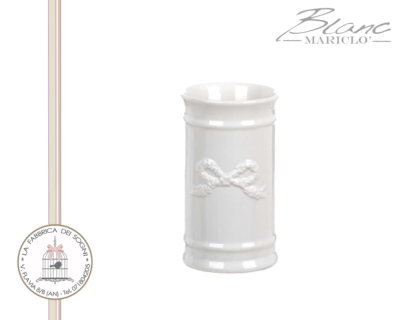 Blanc Mariclo – Porta spazzolini con fiocco bianco