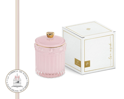 Candela profumata Potiche in vetro rosa