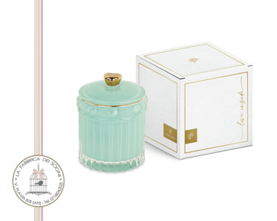 Candela profumata Potiche in vetro verde acqua