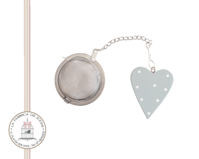 Filtro da tè con Cuore Celeste a pois