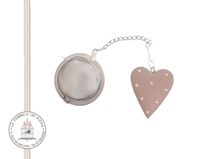 Filtro da tè con Cuore Rosa a pois