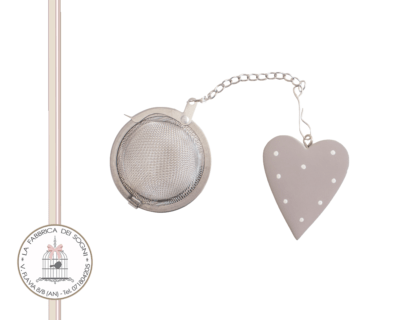 Filtro da tè con Cuore Tortora a pois