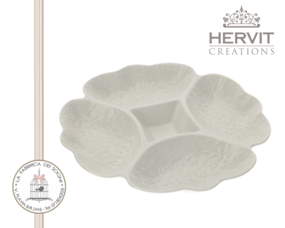 Hervit – Antipastiera grande in Porcellana bianca Romance
