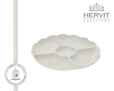 Hervit - Antipastiera in Porcellana bianca Romance