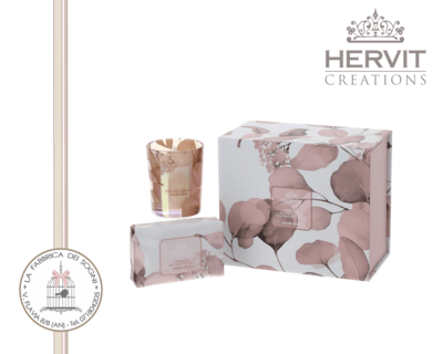 Hervit – Set Candela e Sapone Botanic Rosa