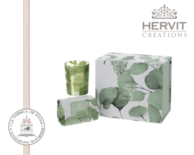 Hervit - Set Candela e Sapone Botanic Verde