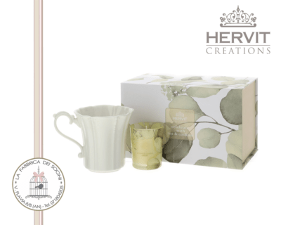 Hervit - Set Candela e Mug Botanic Giallo