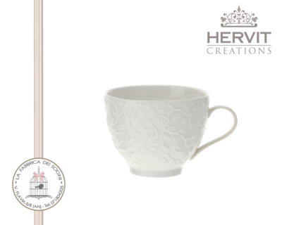 Hervit – Tazza da colazione Porcellana bianca Romance