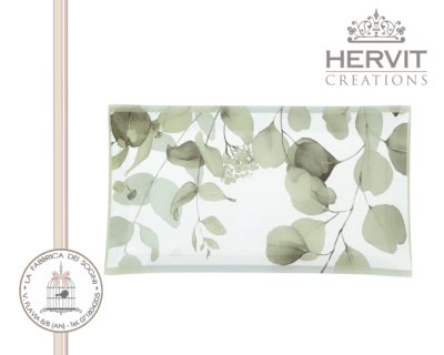 Hervit - Vassoio in Vetro Botanic Giallo