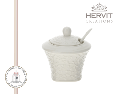 Hervit - Zuccheriera in Porcellana bianca Romance