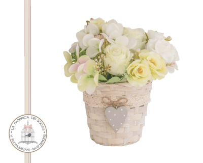 Vasetto Fiori Country - Bianco