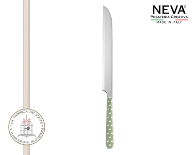 Neva Posate – Coltello Baguette Cuoricini Verde Salvia