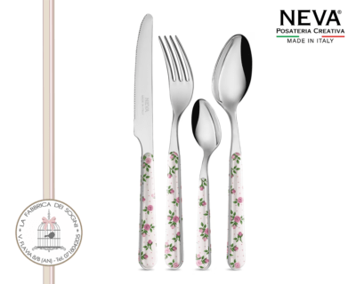 Neva Posate – Set 24 Posate Acciaio Inossidabile Roses