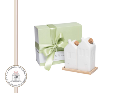 Set Olio e Aceto Casette in Porcellana – Bomboniera