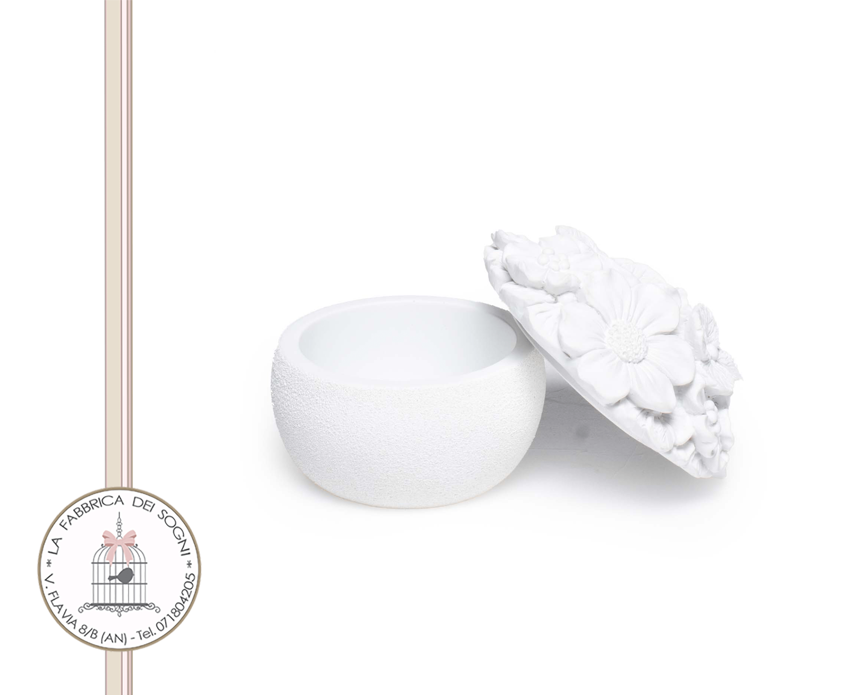 bomboniera scatola portagioie fiori resina 2