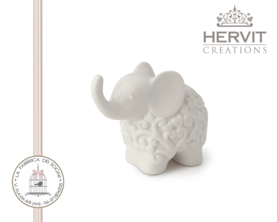 Hervit – Elefante in porcellana Bianca Love
