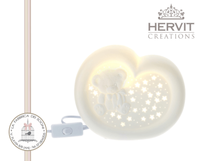 Hervit - Lampada Cuore Porcellana Orsetto