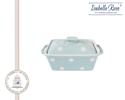 Isabelle Rose- Porta burro celeste con pois