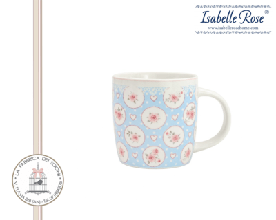 Isabelle Rose – Tazza con cuori e rose celeste