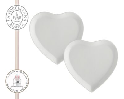 La Porcellana Bianca - Set 2 Piattini Dolce Cuore Cupido
