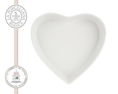 la porcellana bianca teglia cuore cupido 3