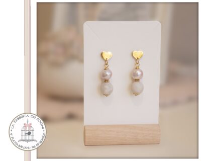 Orecchini con perle e cuore – La Fabbrica dei Sogni