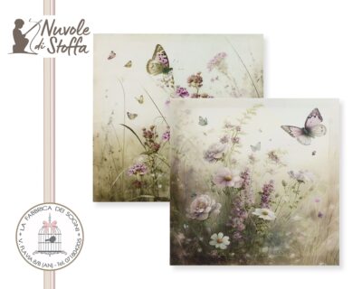 Nuvole di Stoffa - Quadro su Tela con Farfalle