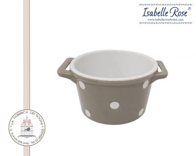 Isabelle Rose – Ciotola con manici beige a pois