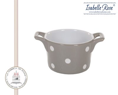 Isabelle Rose – Terrina con manici beige a pois