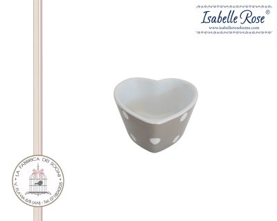 Isabelle Rose – Terrina a cuore beige con pois